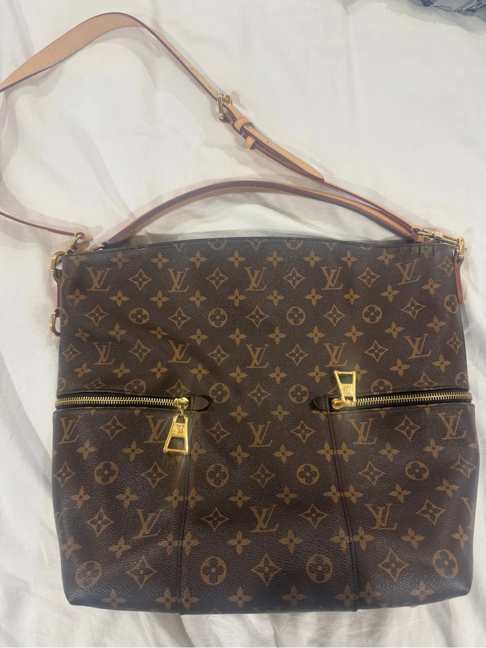 Louis Vuitton Millie  Brown Monogram Canvas Hobo Shoulder Bag